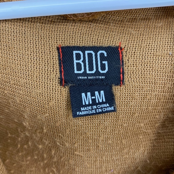 BDG Urban Outfitters Womens Medium Cropped Hoodie Tan Teddy Fleece 1/4 Zip LS - Picture 5 of 10